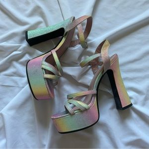SOLD!! Sugar thrillz angel for hire platform heels